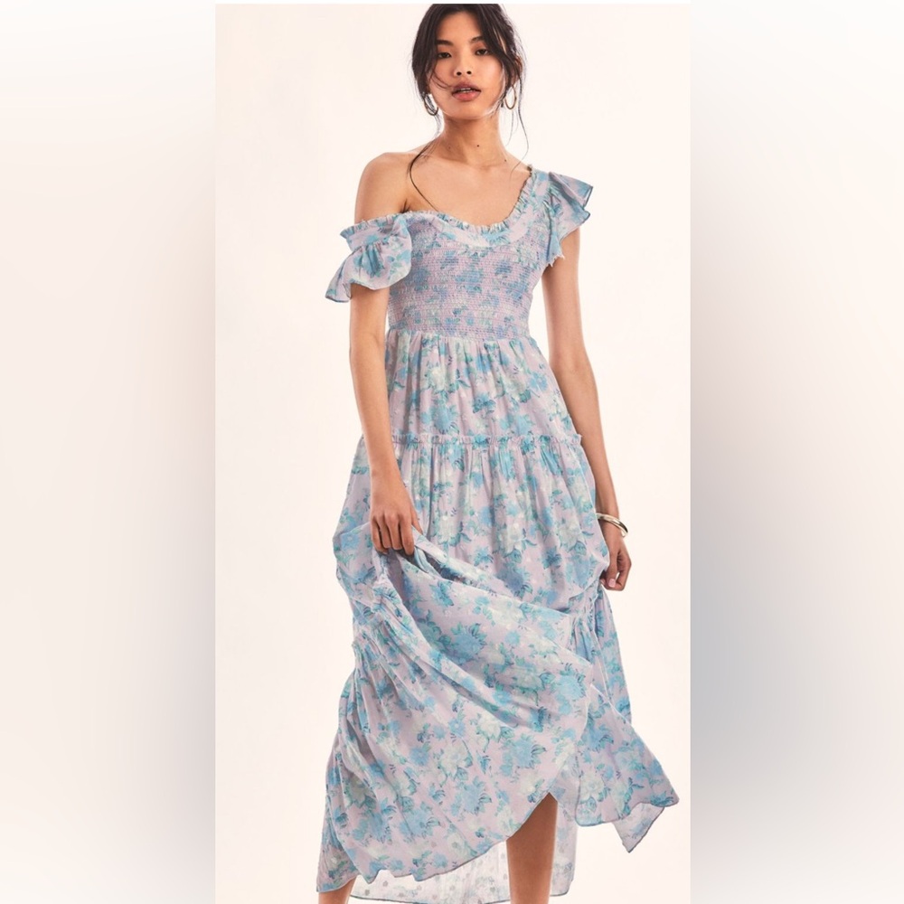 Loveshackfancy Chessie Dress Pastel Seas Sz. Small